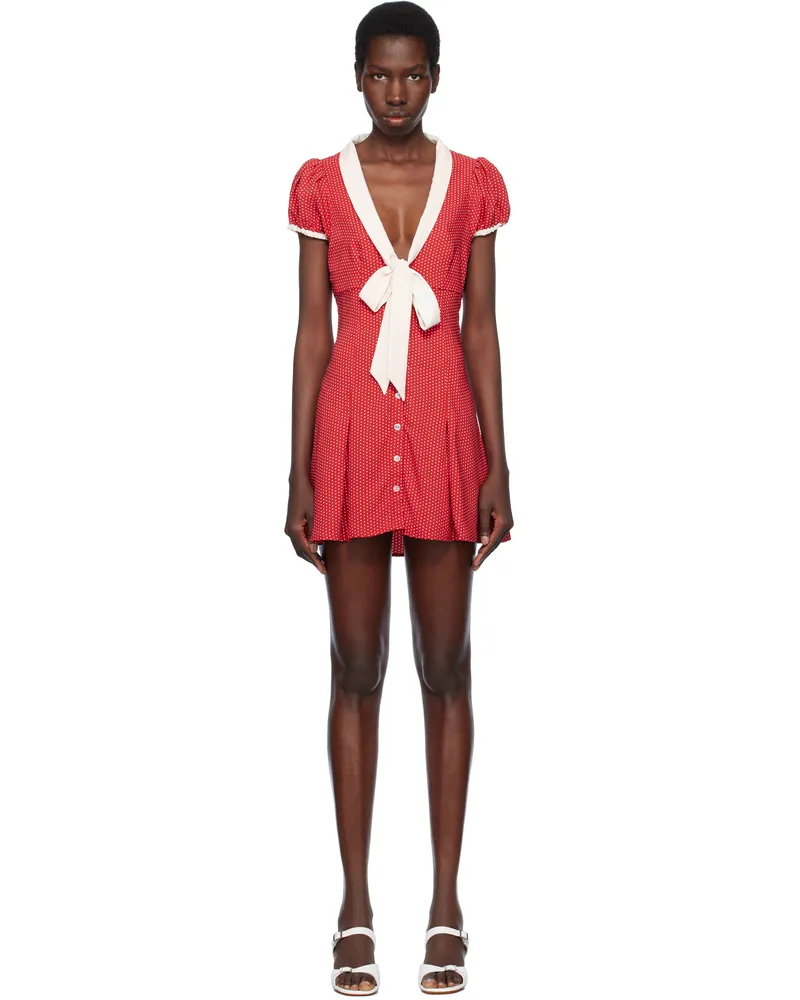 Frankies Bikinis Red Manhattan Button Up Minidress Ladybug