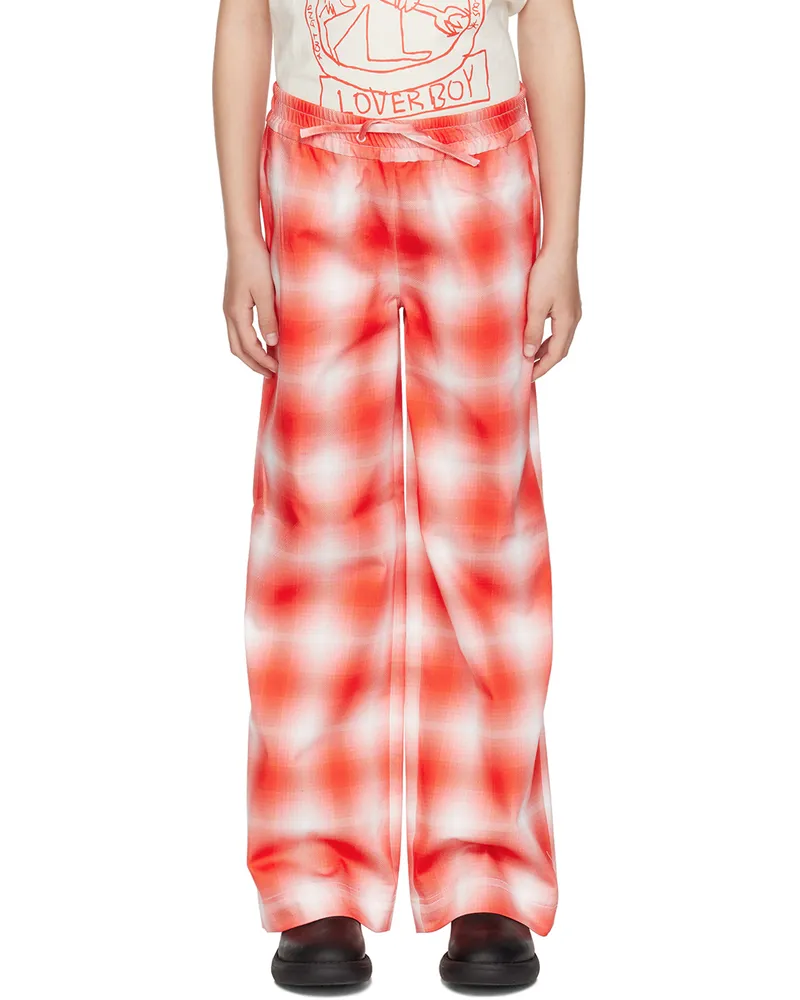 Charles Jeffrey Loverboy SSENSE Exclusive Kids Red & White Lounge Pants Red