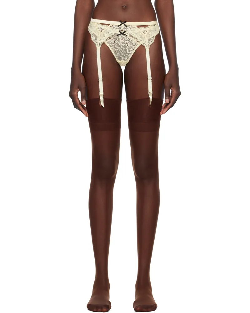 Fleur Du Mal Yellow Bianca Lace Garter Belt Buttercup