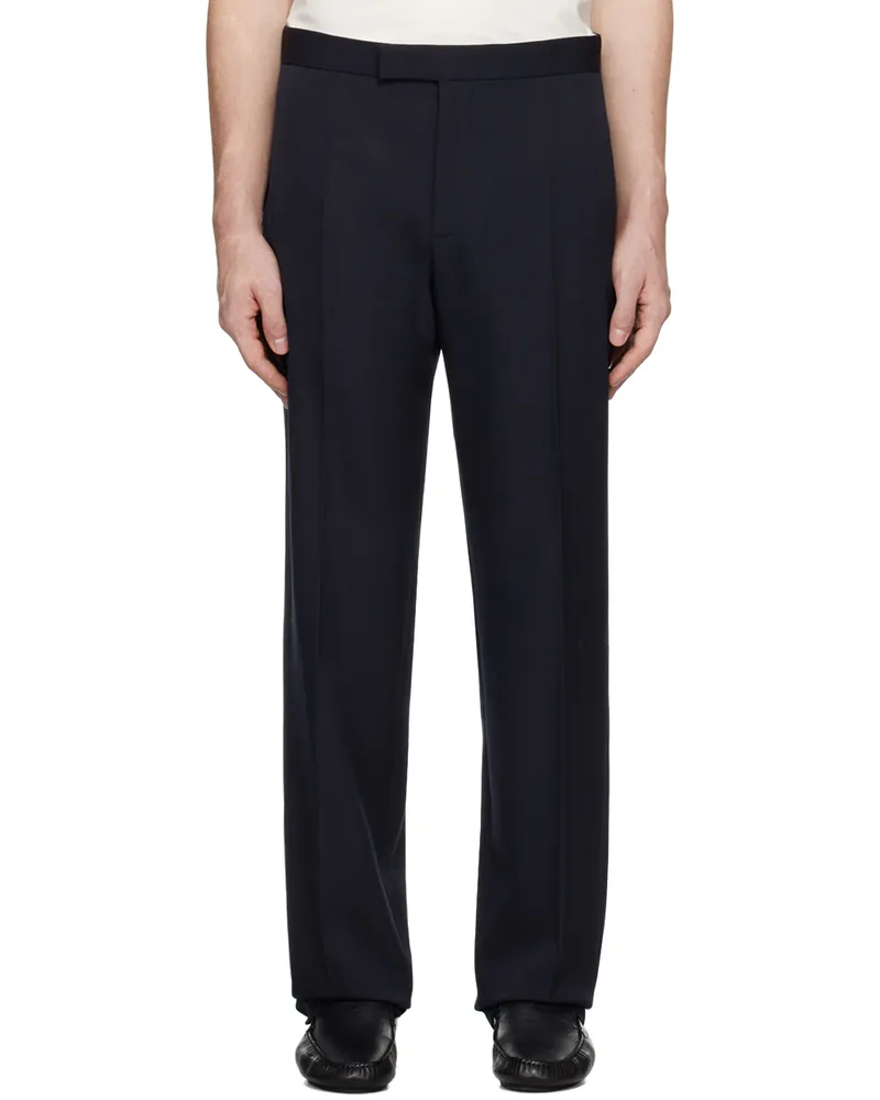 The Row Navy Rivo Trousers Drn