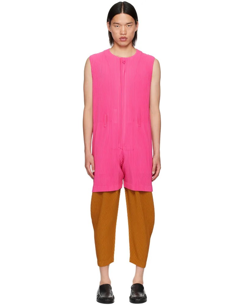 Issey Miyake Pink Colorful Pleats Jumpsuit 25-deep