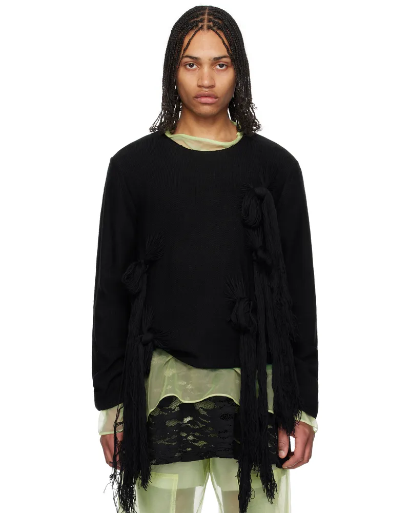 Comme des Garçons Black Worsted Wool Sweater Black