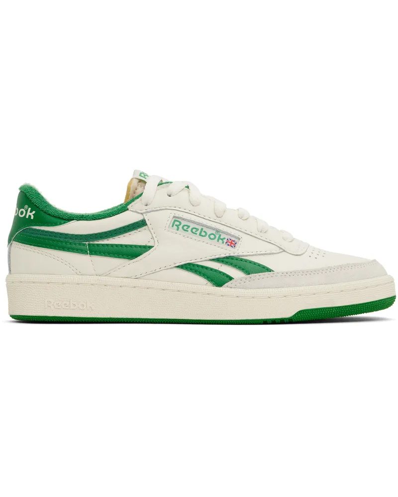 Reebok Off-White & Green Club C Revenge Vintage Sneakers Chalk