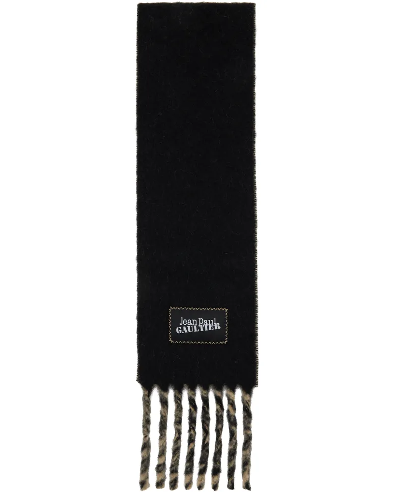 Jean Paul Gaultier Beige & Black Alpaca Scarf 0300-ecru