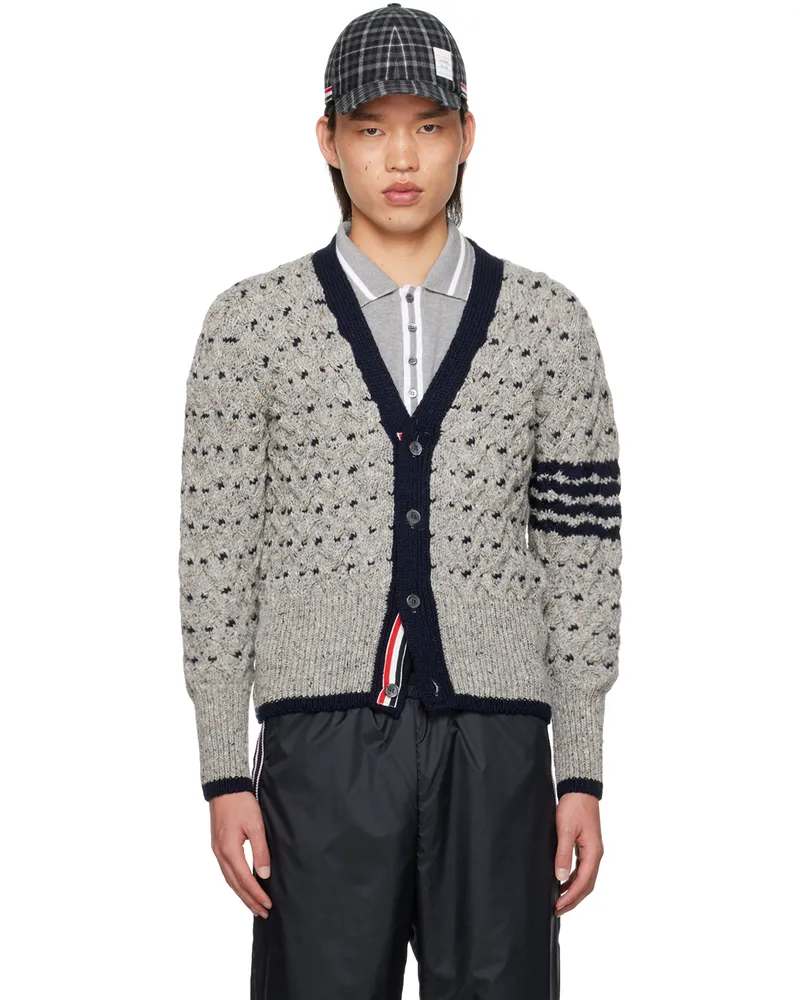 Thom Browne Gray Classic 4-Bar Cardigan 055