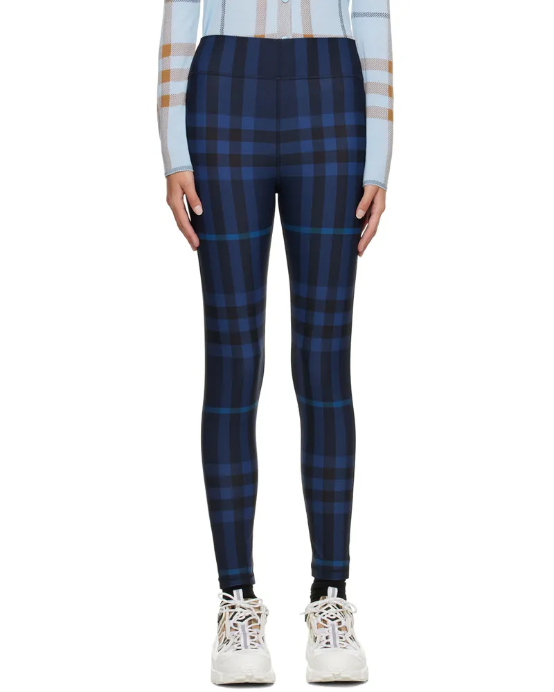 Burberry Blue Check Sport Leggings Dark