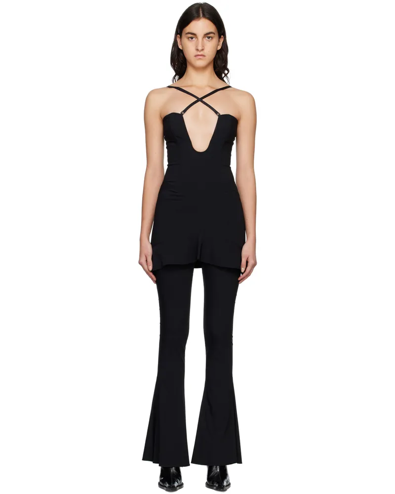 Charlotte Knowles Black Dip Minidress Black