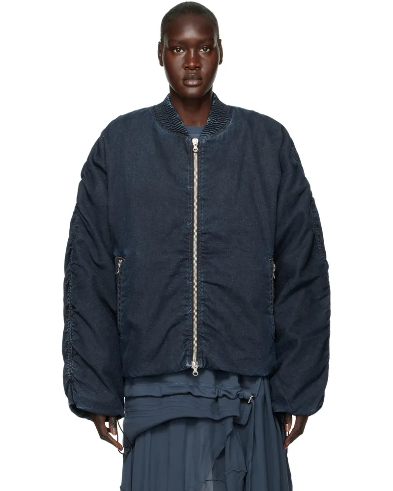 Diesel Navy D-Bressy Denim Bomber Jacket 01