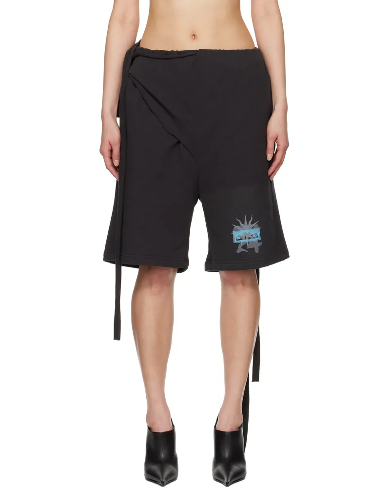 OTTOLINGER Black Wrap Track Shorts Black