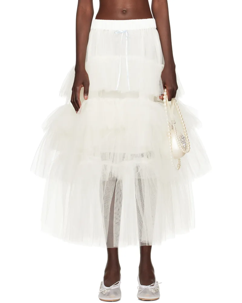 Simone Rocha SSENSE Exclusive Bridal Capsule Tutu Maxi Skirt Ivory