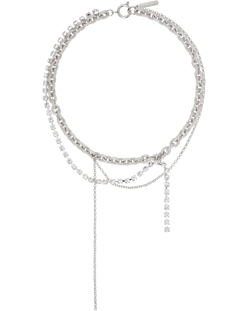 Justine Clenquet Silver Daisy Necklace Palladium