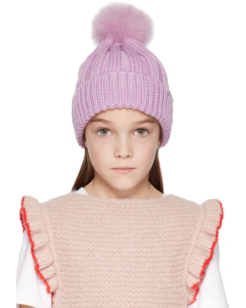 Woolrich Kids Purple Pom Pom Beanie 2