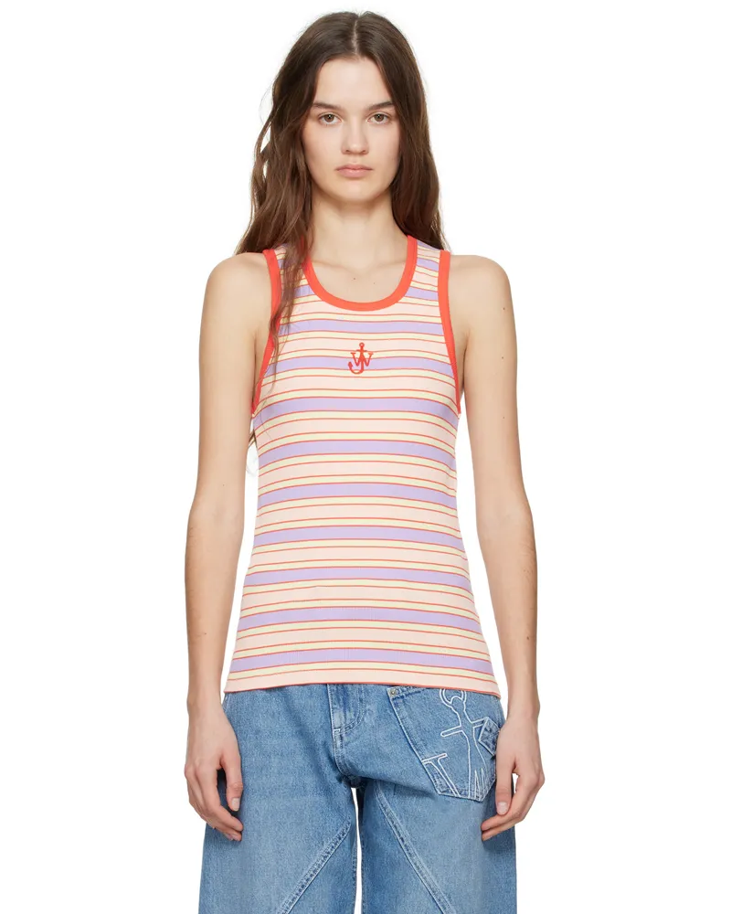 J.W.Anderson Multicolor Contrast Trim Striped Tank Top 398