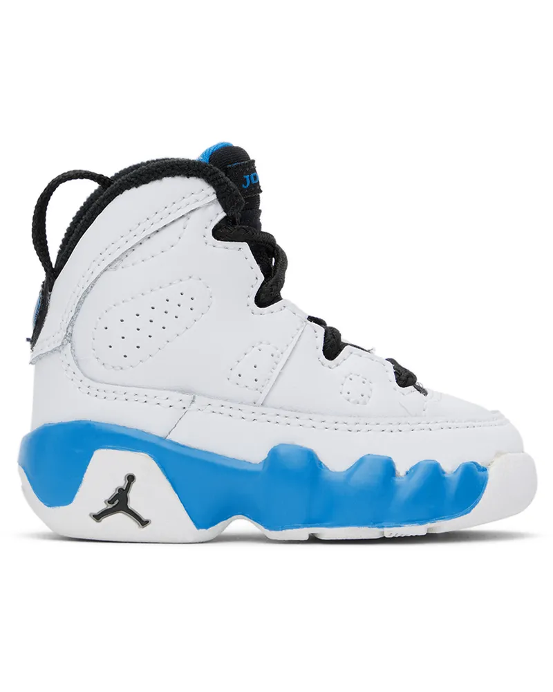 Nike Baby White & Blue Jordan 9 Retro Sneakers 401812-101
