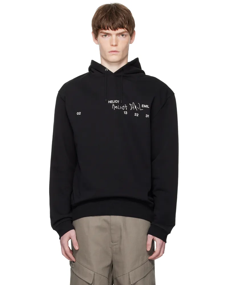 Heliot Emil Black Fulgens Hoodie Cotton