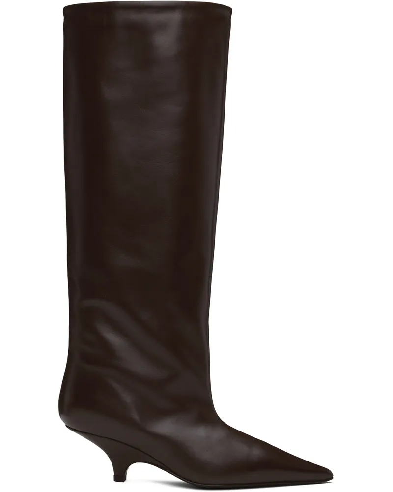 Totême Brown 'The Wedge-Heel' Boots Bark