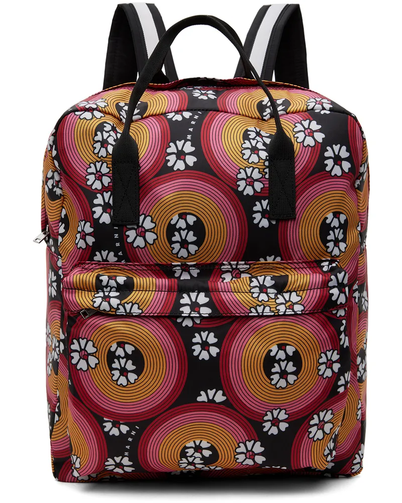 Marni Kids Pink & Orange Allover 70s Circles Backpack 0m900