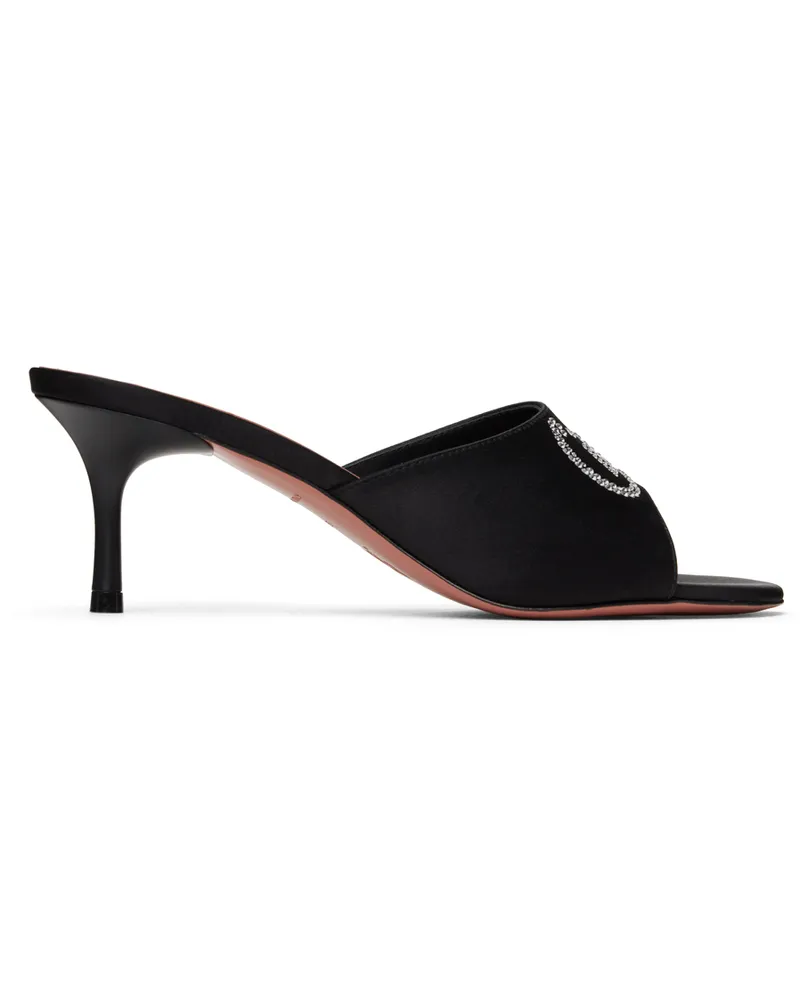 Amina Muaddi Black 'Bella' 60 Heeled Sandals Black