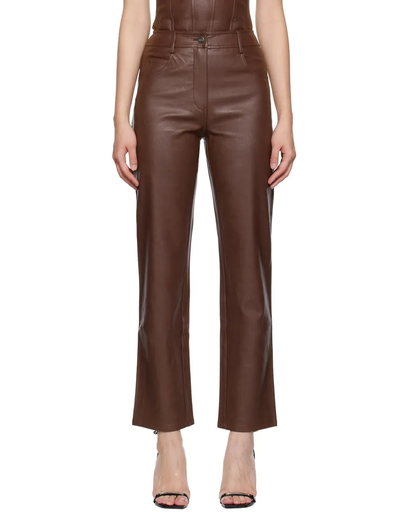 Miaou Brown Junior Faux-Leather Pants Brown