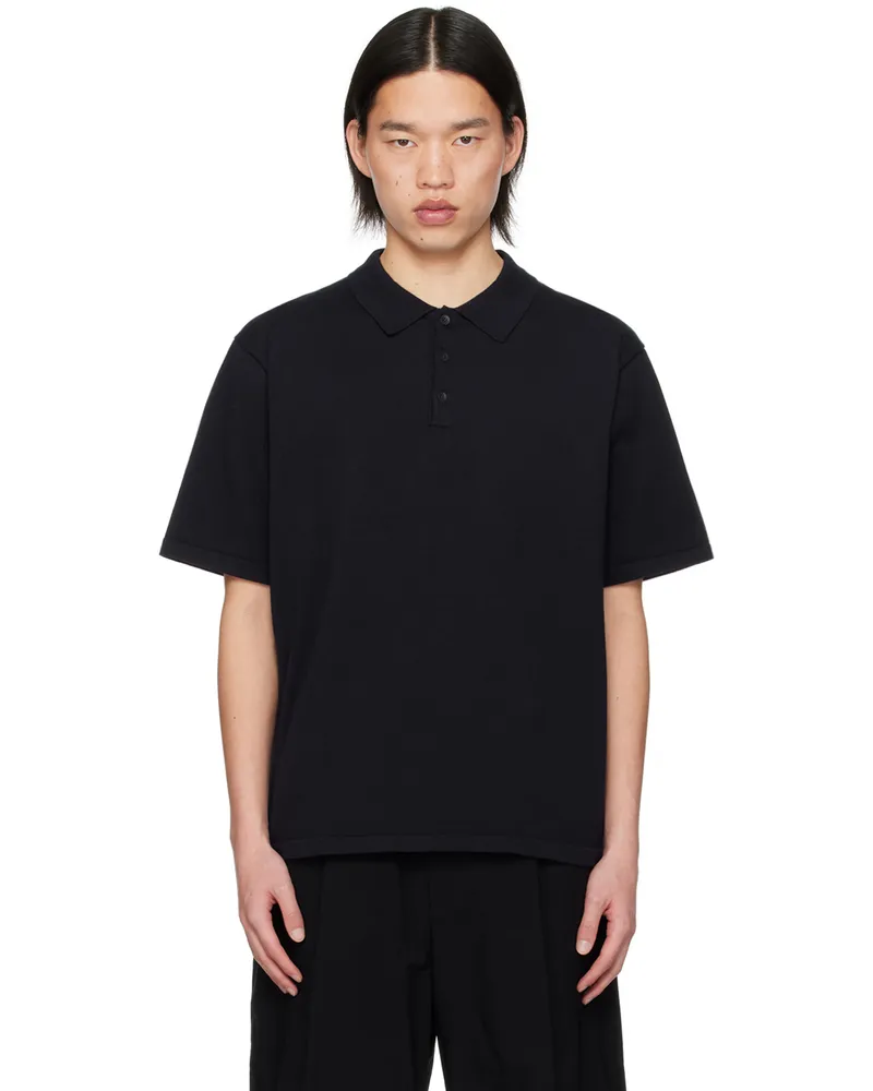 ATON Navy Natural Dyed Polo Navy