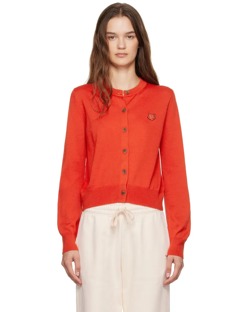 Kitsuné Red Bold Fox Head Patch Cardigan P653