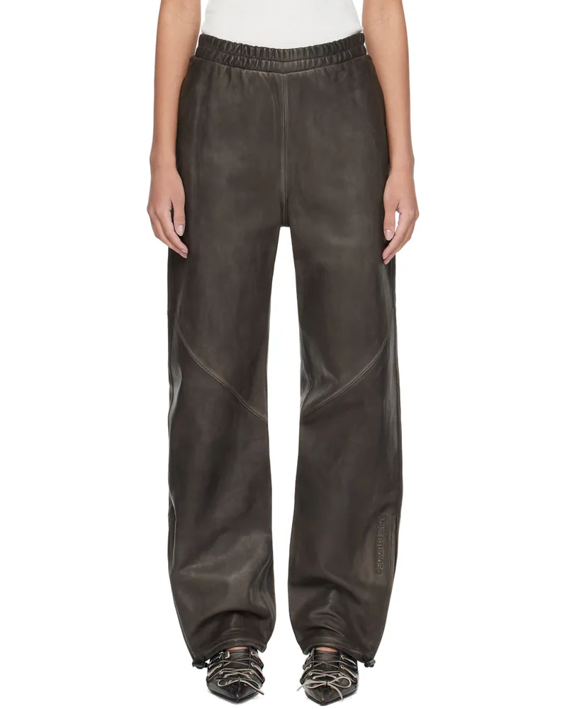 Acne Studios Brown Casual Leather Trousers 700