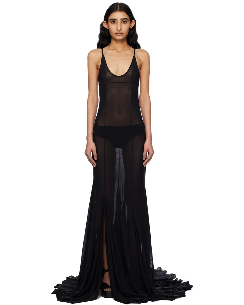 Fancì Club Black Mariana Evening Maxi Dress Black