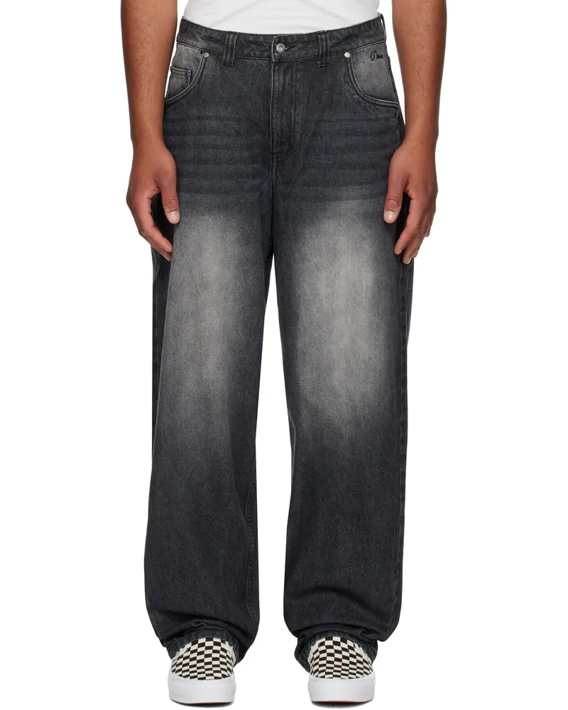 Dime Black Classic Baggy Jeans Sandblasted