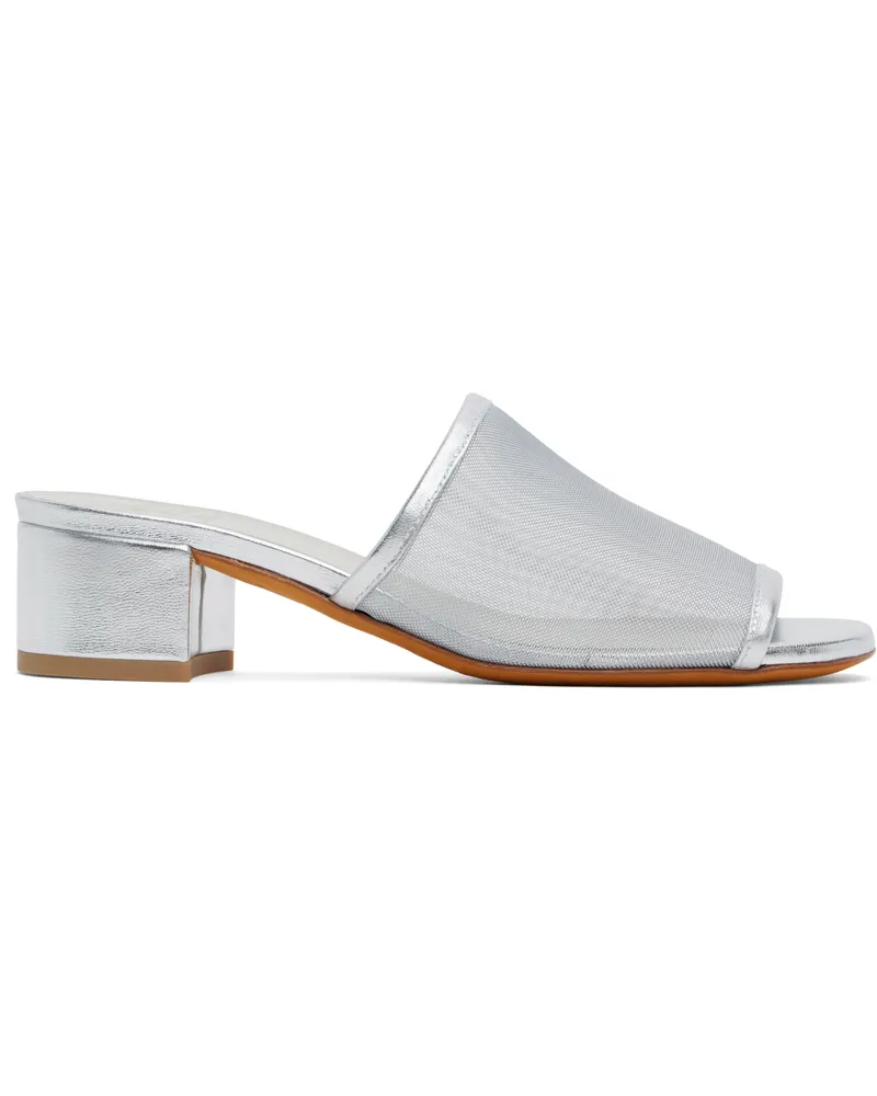 Maryam Nassir Zadeh Silver Sophie Slide Heeled Sandals 671