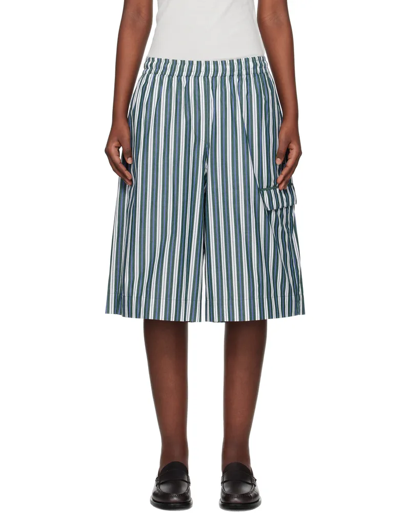 ROTATE Birger Christensen Green Poplin Basketball Shorts 3030