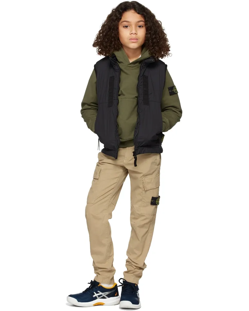 Stone Island Kids Black Hooded Vest V0029