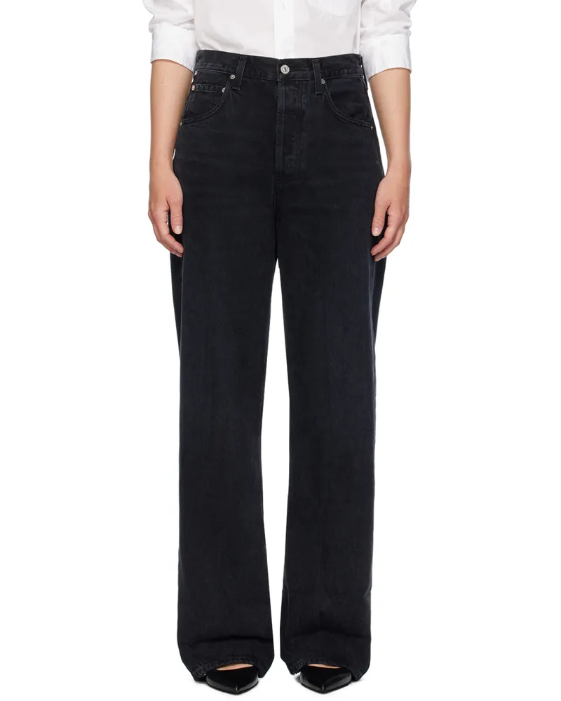 Citizens of humanity Black Ayla Baggy Cuffed Crop Jeans Voila