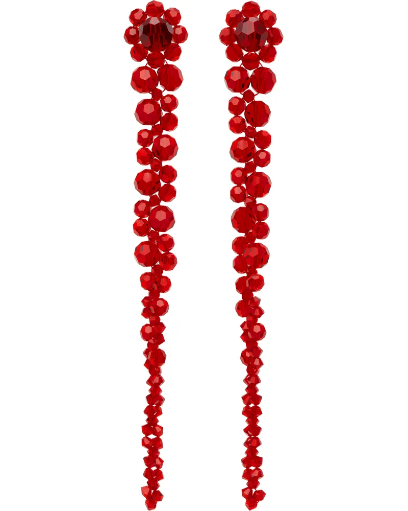 Simone Rocha Red Drip Earrings Red