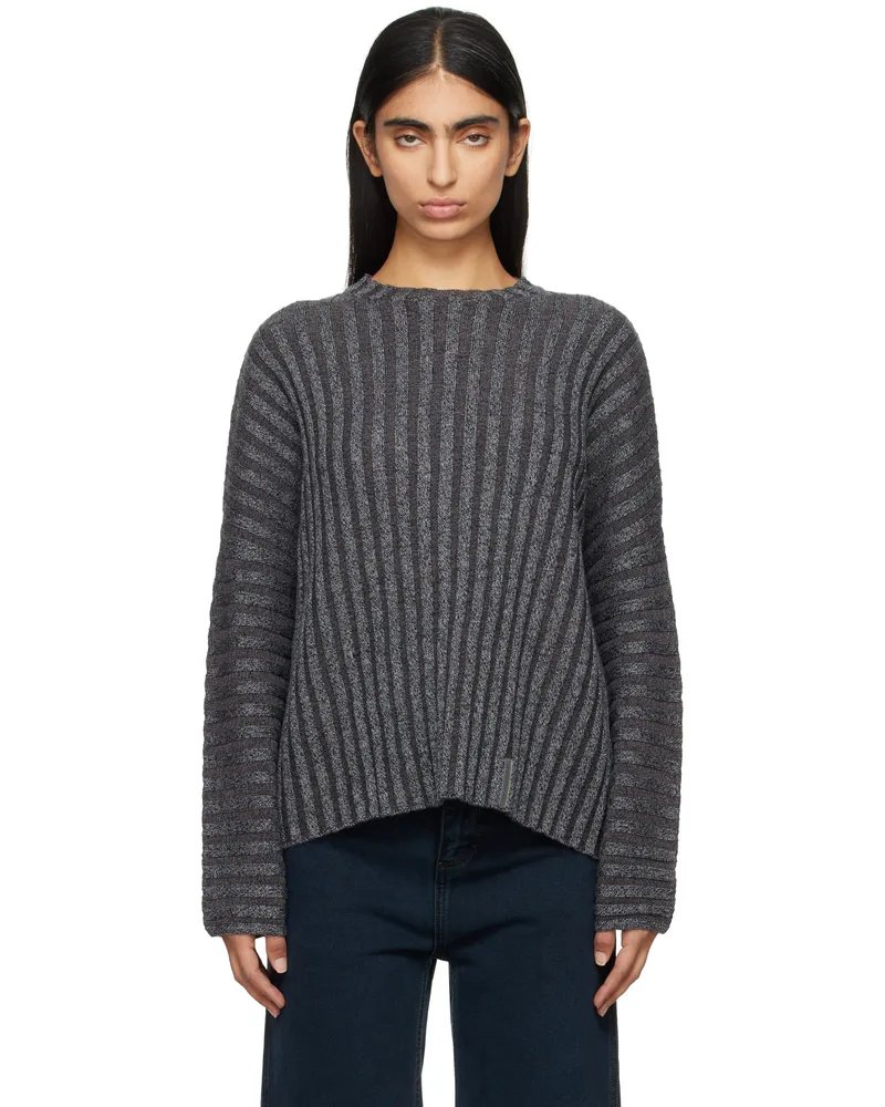 Eckhaus Latta Gray Keyboard Sweater Carbon