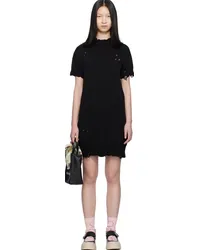 Marni Black Dishevelled Midi Dress 00nblack