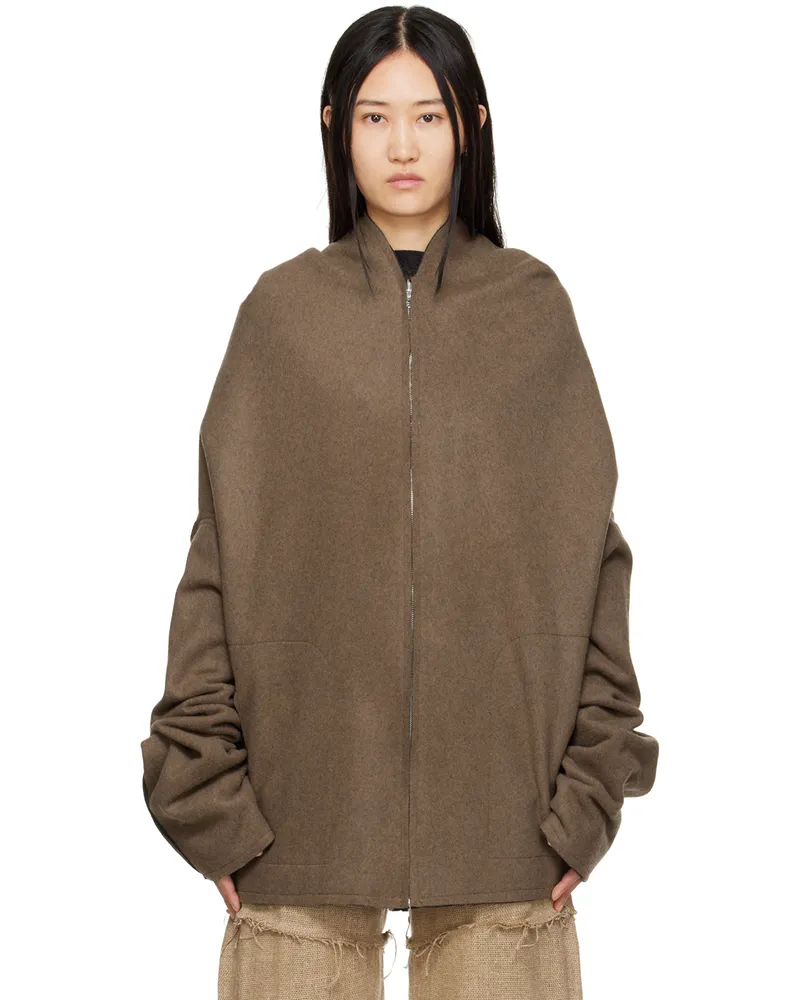 AIREI Brown Zip-Up Jacket Brown