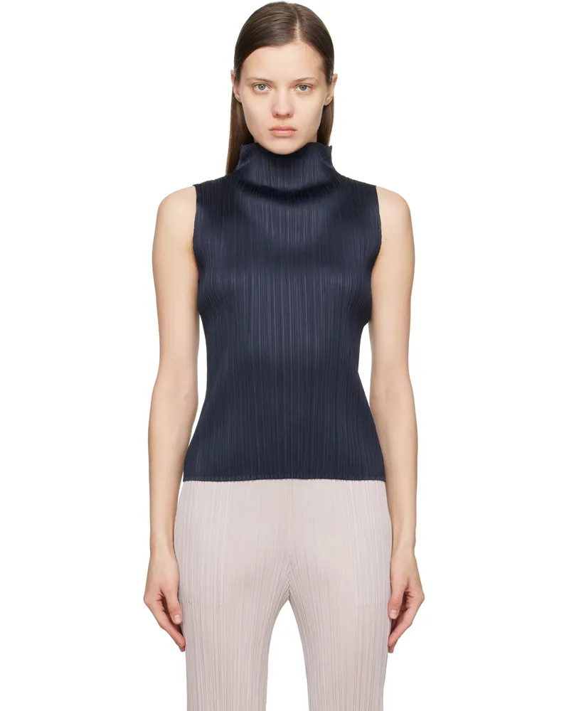 Issey Miyake Navy New Colorful Basics 4 Tank Top 75
