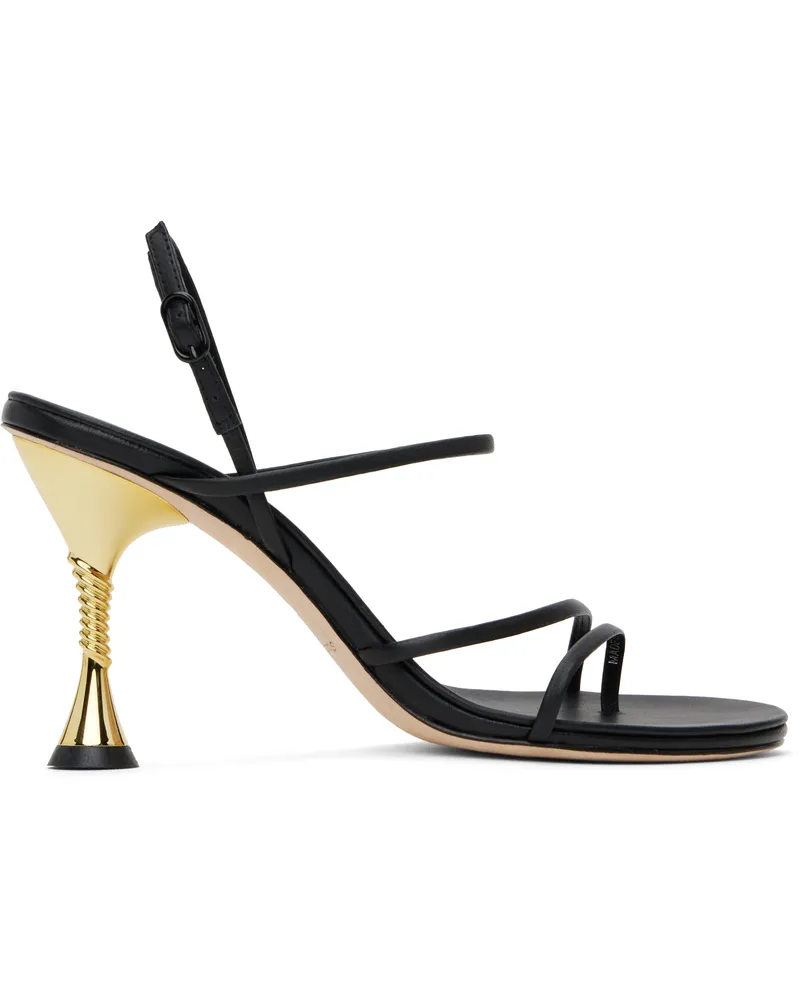 Studio Amelia Black Helix 90 Heeled Sandals Blk