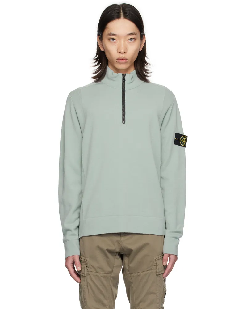 Stone Island Blue Half-Zip Sweater V0066