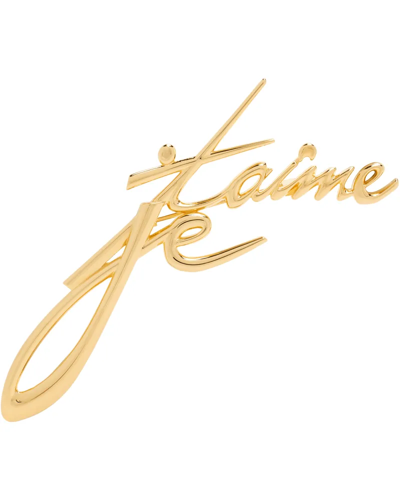 Balmain Gold 'Je t'aime' Brass Brooch 1ka