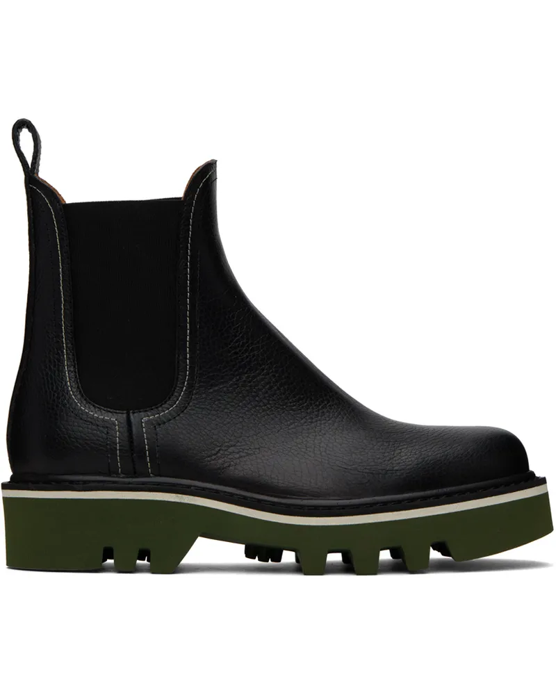 Dries van Noten Black Lug Chelsea Boots Black