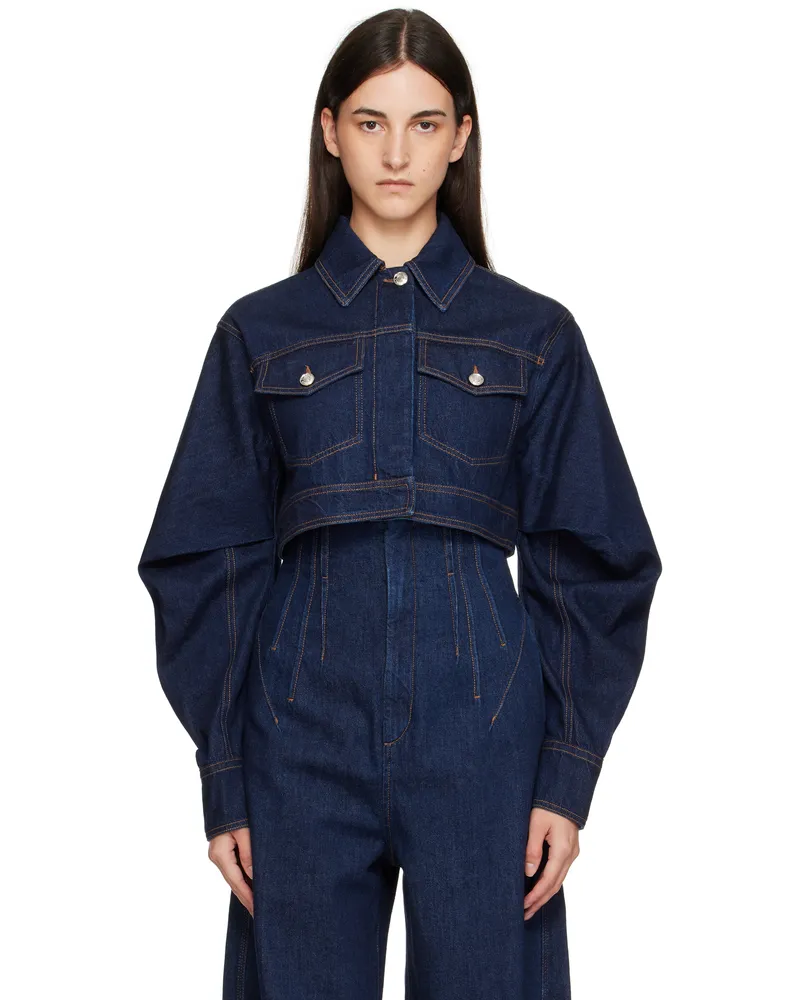 SPORTMAX Blue Sir Denim Jacket 001