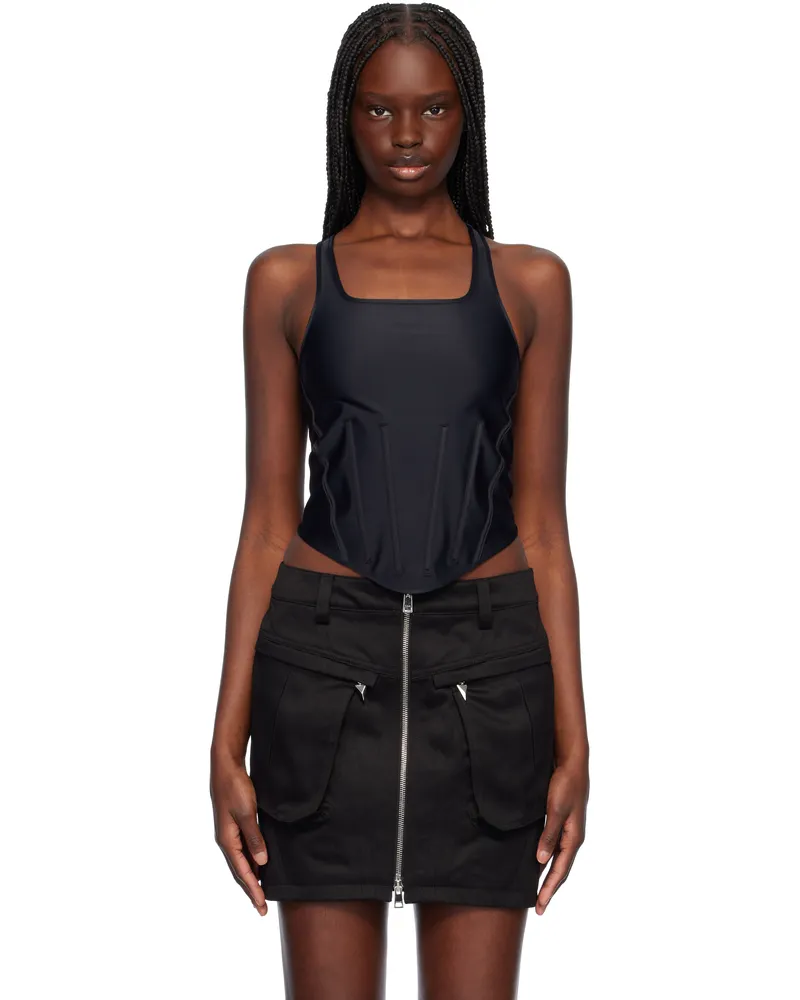 Thierry Mugler Black Corseted Tank Top 1999