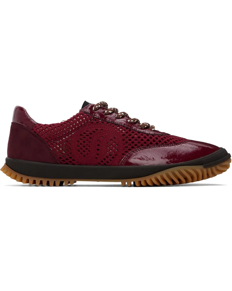 Stella McCartney Burgundy S-Wave Sport Mesh Paneled Sneakers 6341