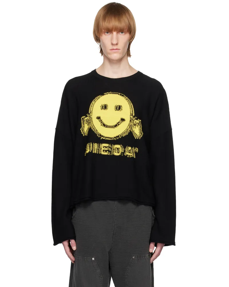 JieDa Black Smile Over Sweater Black