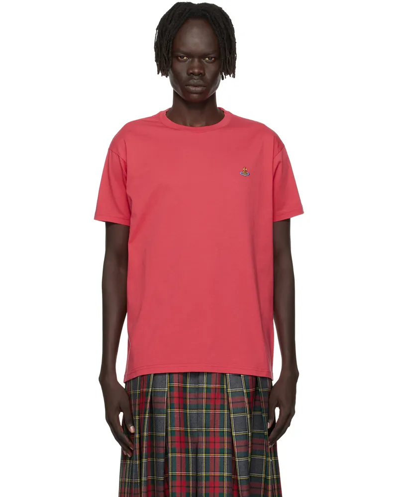 Vivienne Westwood Red Classic Multicolor Orb T-shirt Aw25-tomato