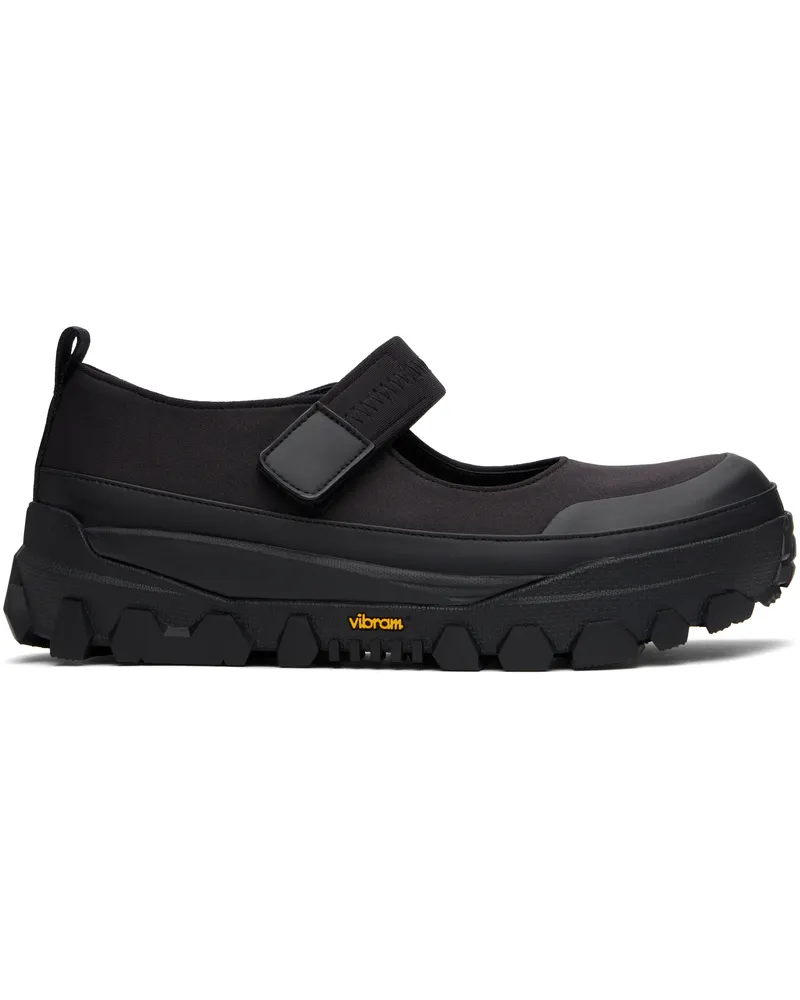 AMOMENTO Black Vibram Mary Jane Ballerina Flats Black