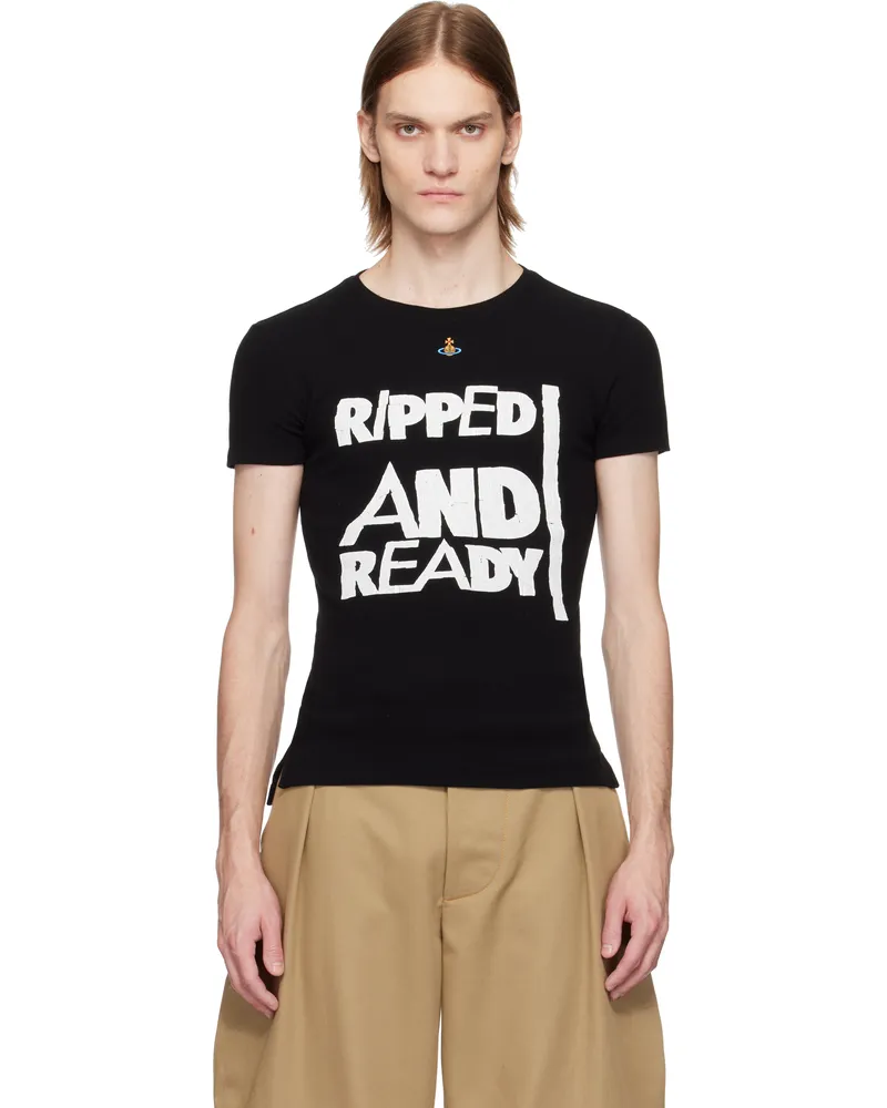 Vivienne Westwood Black 'Ripped & Ready' Peru T-shirt Ss25-n401