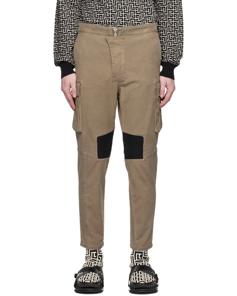 Balmain Khaki Insert Cargo Pants 7ca