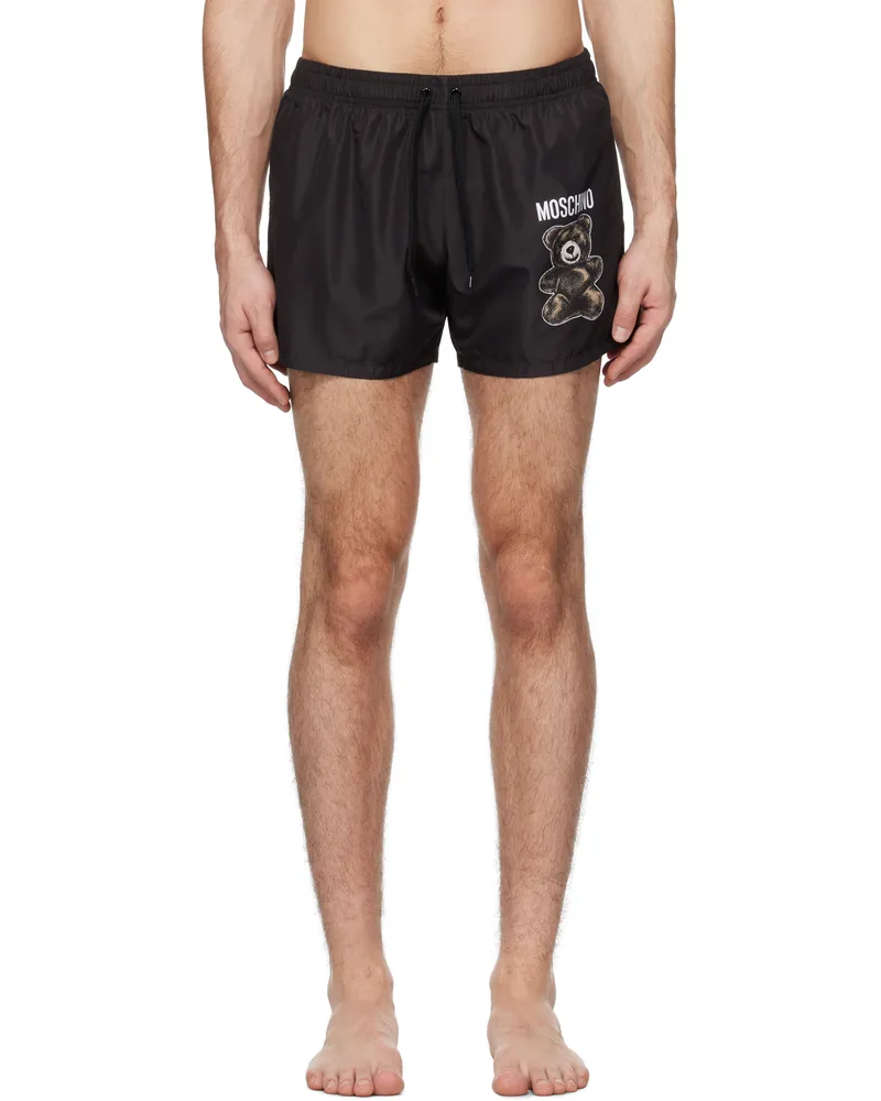 Moschino Black 'Moschino' Teddy Bear Swim Shorts Multi